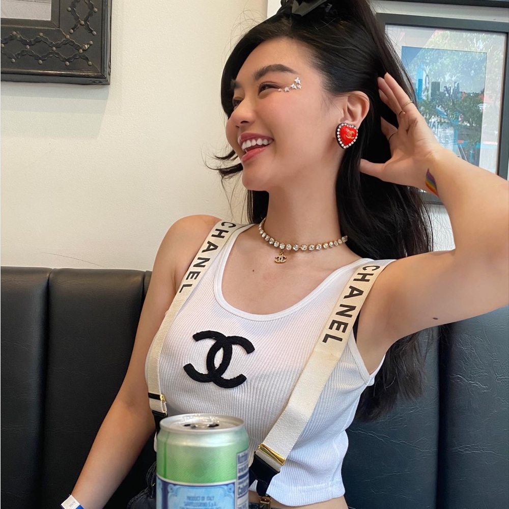 Vintage Chanel suspenders white ivory - Picture 7 of 8